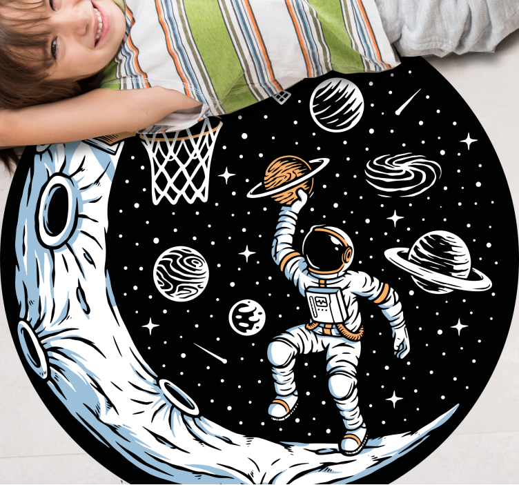 Astronaut-dunking stjerne vinyl tæppe - TenStickers