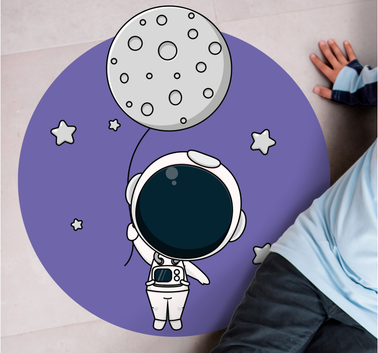 Astronaut med ballon vinyl tæppe - TenStickers