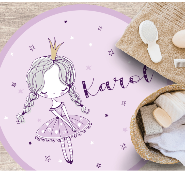 Balletfe illustration vinyl tæppe med navn - TenStickers