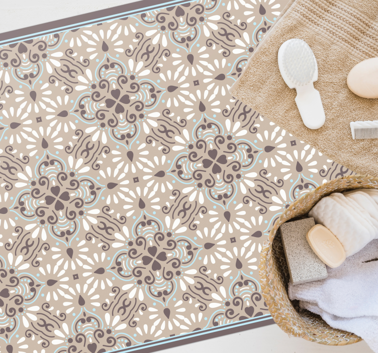 Beige hvid mosaik vinyl tæppeflise tæppe - TenStickers