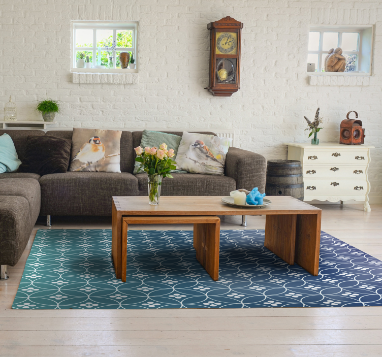 Bedøvelse blå geometrisk vinyl tæppe - TenStickers