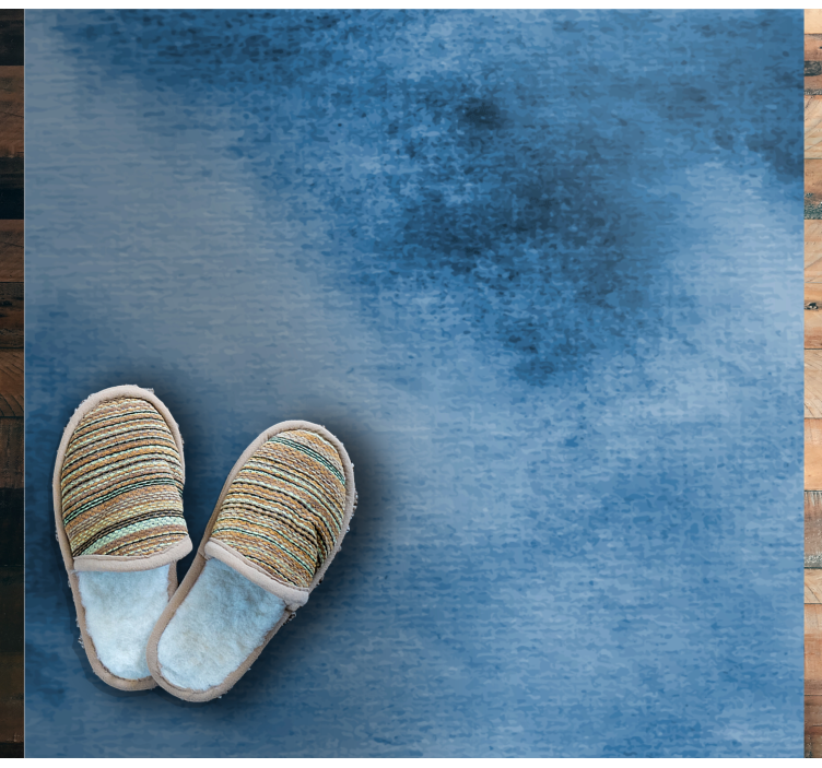 Blå gradientstil vinyl tæppe til badeværelset - TenStickers