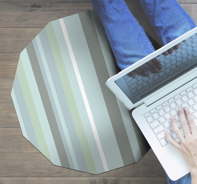 Fabelagtig polygonal blå vinyl tæppe i nordisk stil - TenStickers