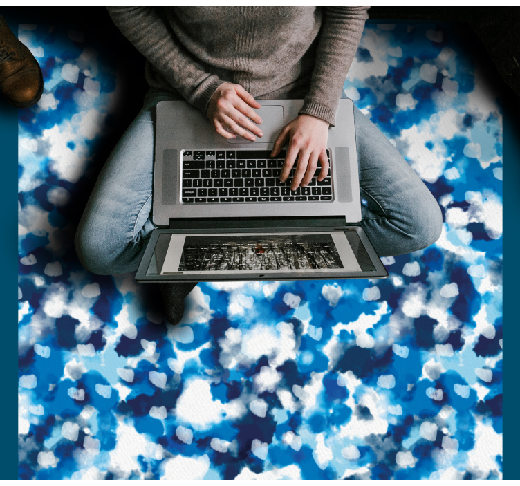 Blå sky mønster vinyl tæppe - TenStickers