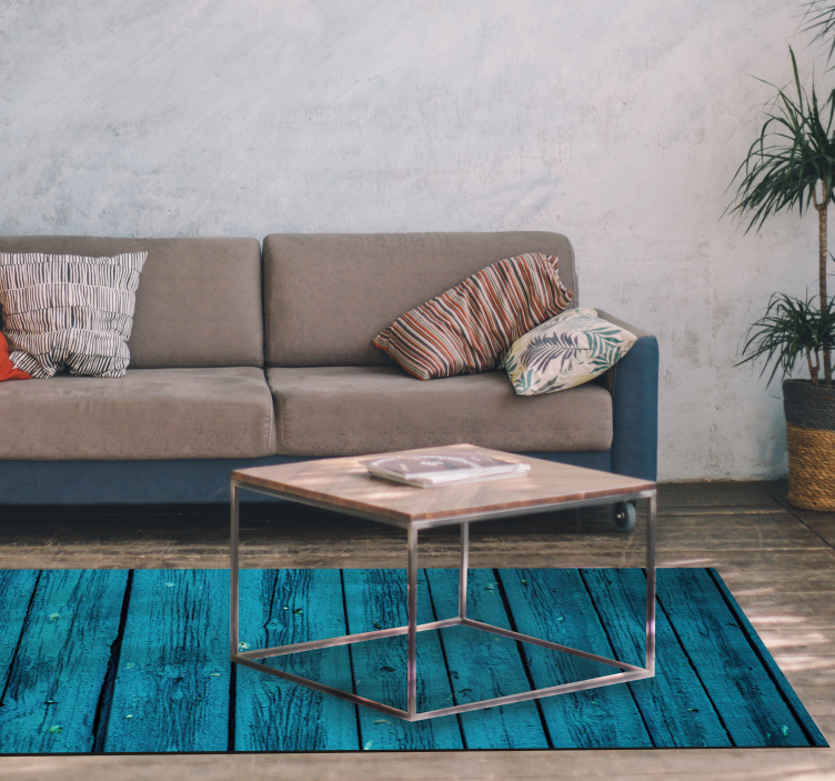 Blå træ vinyl trægulve - TenStickers