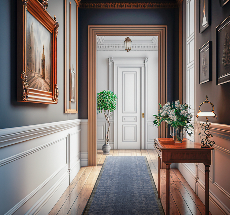 Blå vintage mønster vintage vinylmåtter - TenStickers