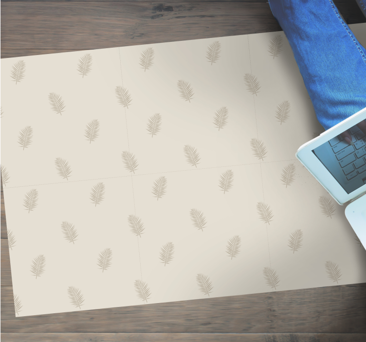 Bladmønstret accent natur vinyl tæppe - TenStickers