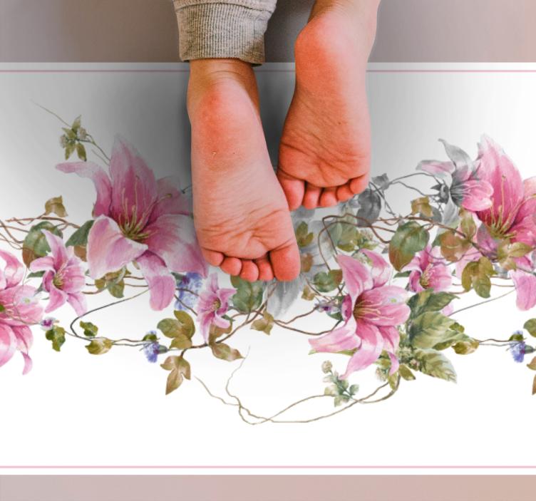 Blød blomsterkrans blomstret tæppe - TenStickers