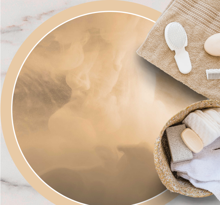 Bløde cremebølger vinyl tæppe til badeværelset - TenStickers