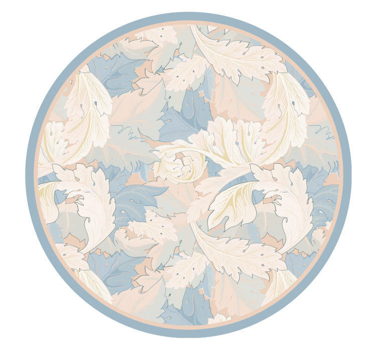 Blødt bladmønster Blomster og planter vinyltæppe - TenStickers