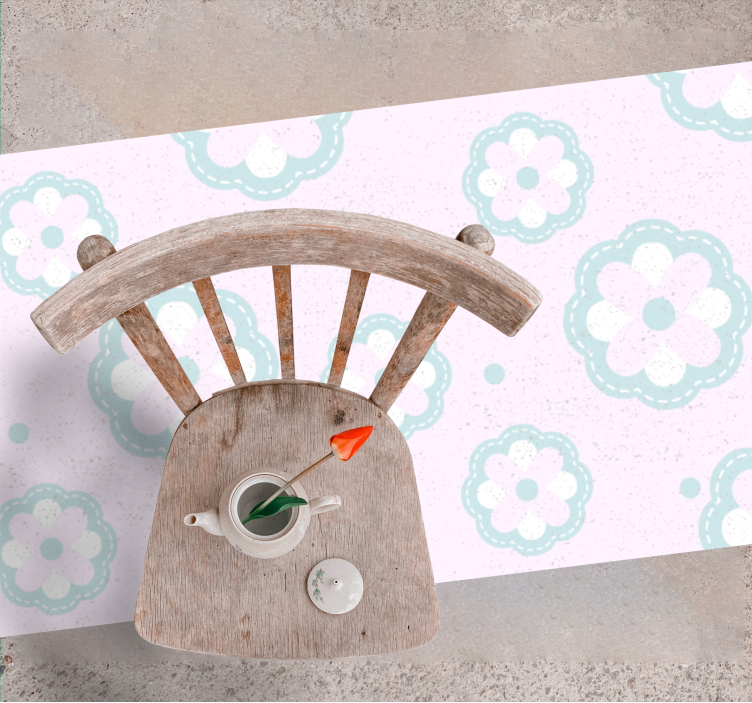 Blødt blomstermotiv vinyl tæppe - TenStickers