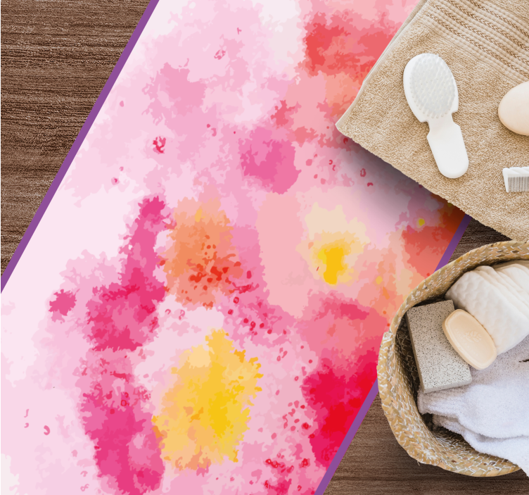 Blomster akvareltryk tekstur vinyl tæppe - TenStickers