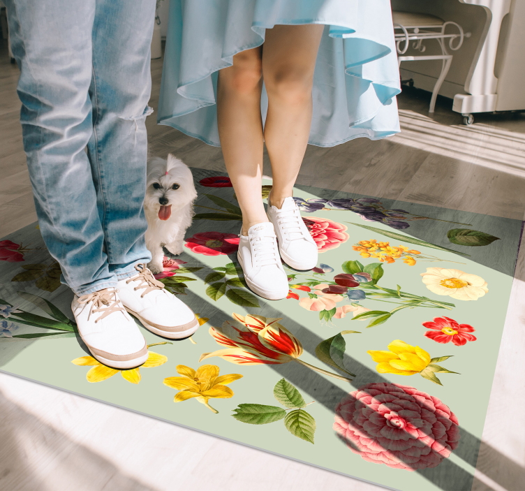 Blomster og planter vinyltæppe botanisk kollektion - TenStickers