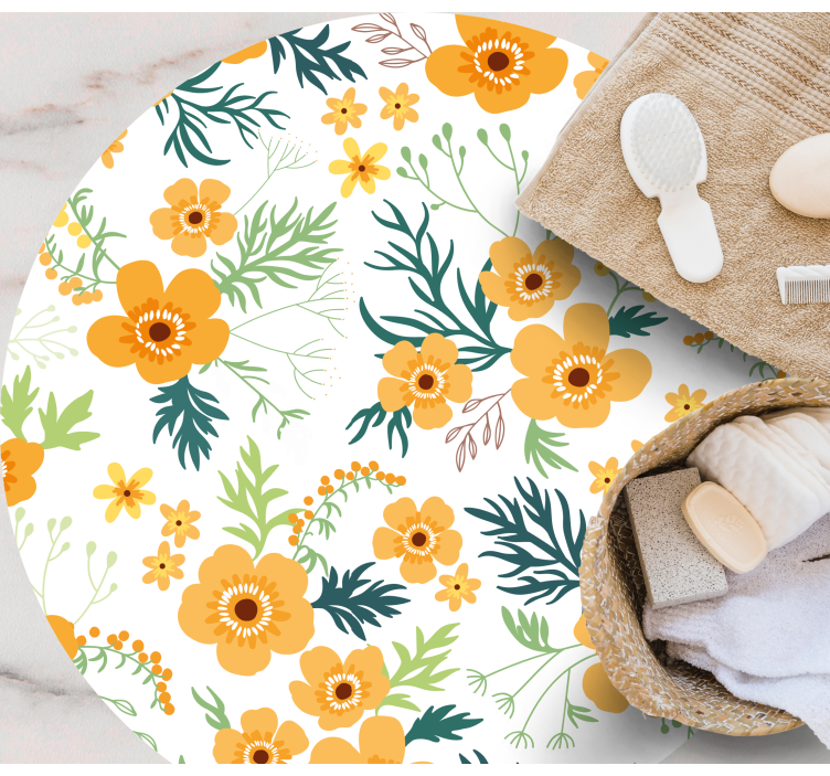 Blomsterbuket mønster Blomster og planter vinyltæppe - TenStickers