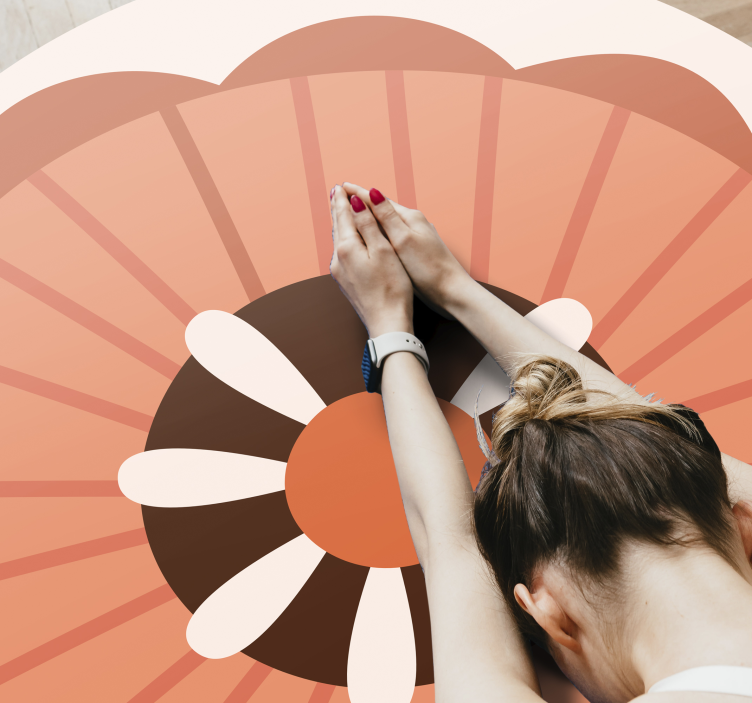 Blomstercirkulært element Blomster og planter vinyltæppe - TenStickers