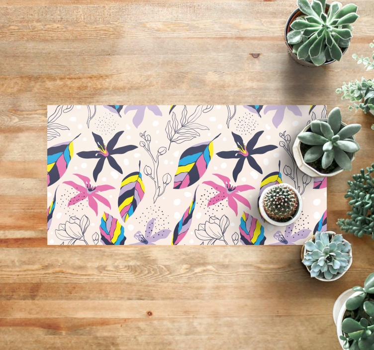 Blomsterfantasi Blomster og planter vinyltæppe - TenStickers