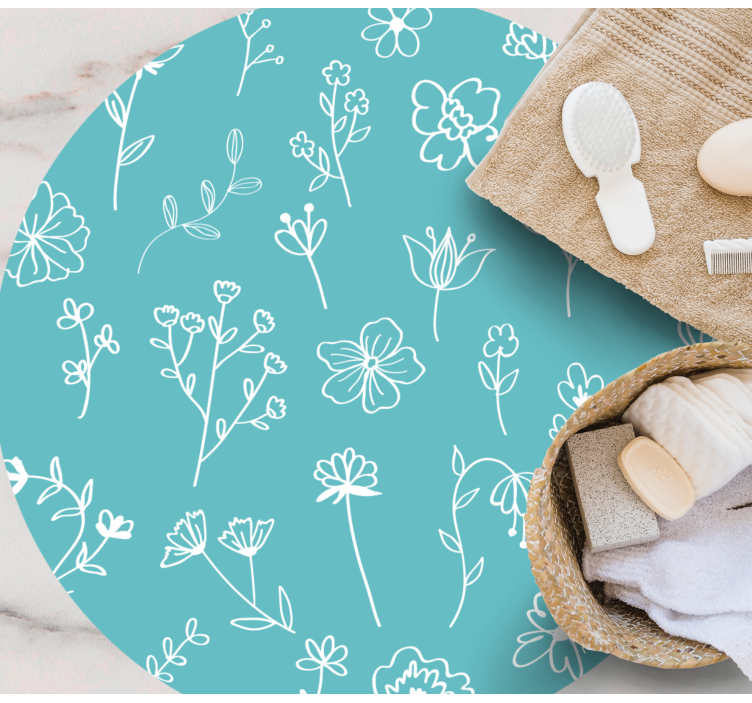 Elegante illustrationer Blomster og planter vinyltæppe - TenStickers