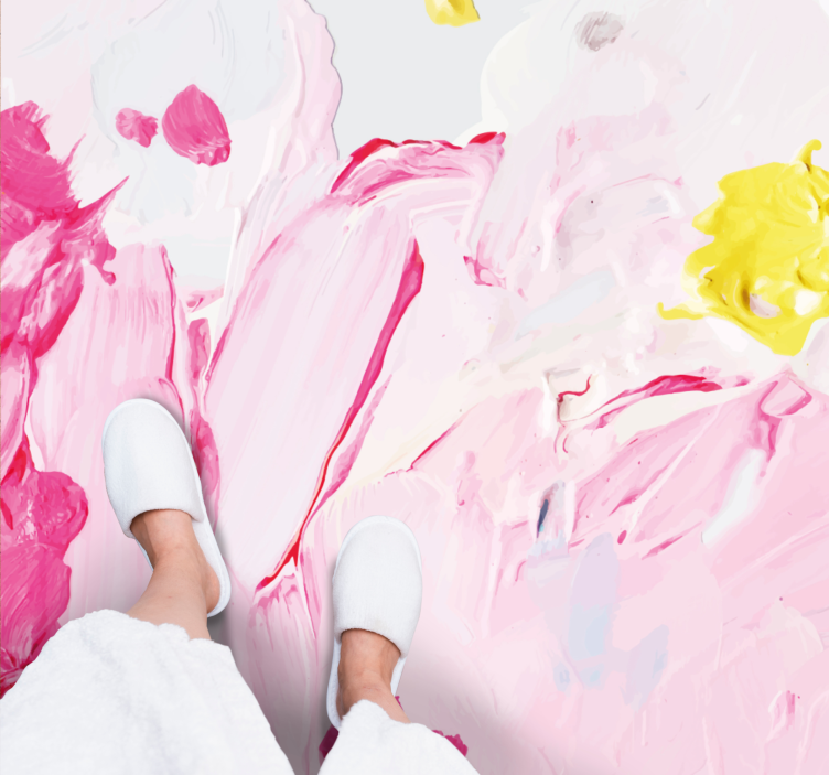 Vinyl tæppe til teenagere med abstrakte penselstræk - TenStickers