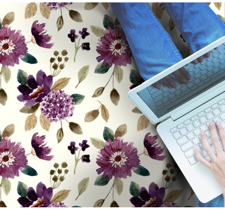 Blomstrende glæde Blomster og planter vinyltæppe - TenStickers