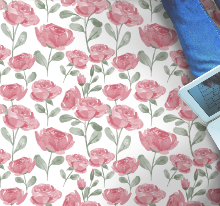 Valmuer botanisk motiv Blomster og planter vinyltæppe - TenStickers