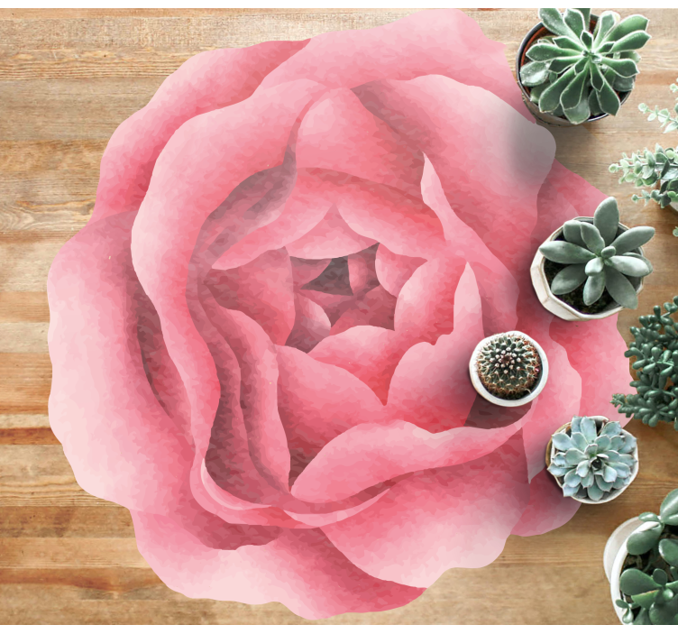 Blush pink blomst Blomster og planter vinyltæppe - TenStickers