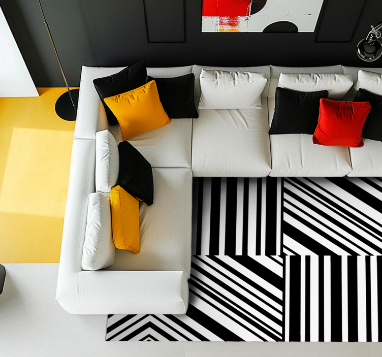 Bold Striped Pattern stribede vinyl tæppe - TenStickers
