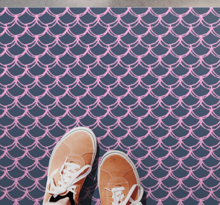 Bølgekoncept geometriske vinyl tæppe - TenStickers