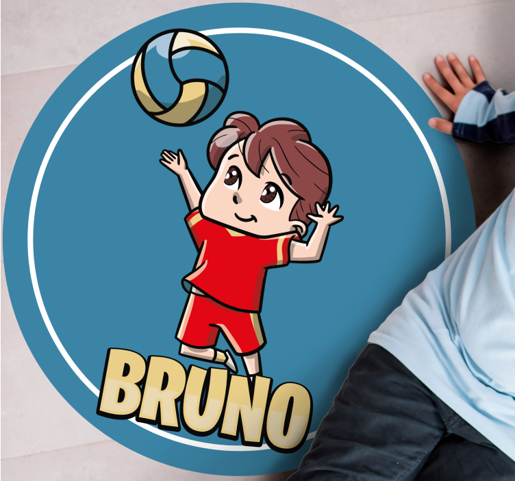Børne volleyballspiller med navnemåtte - TenStickers