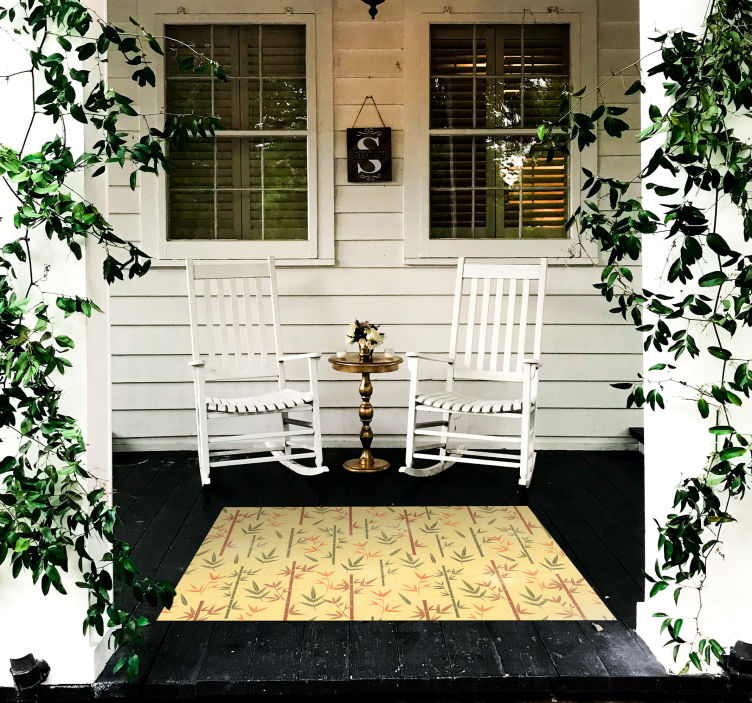 Botanisk bambus Blomster og planter vinyltæppe - TenStickers