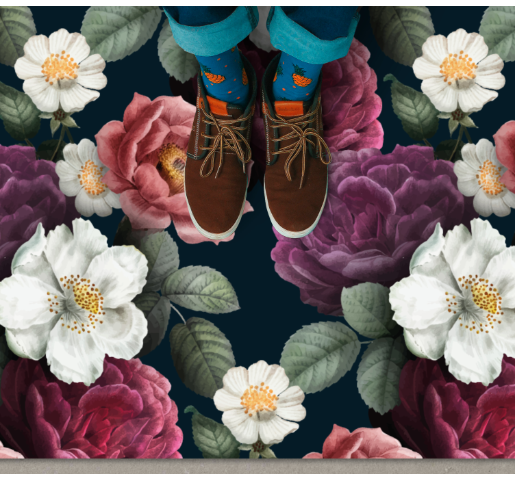 Botanisk chic sofistikering Blomster og planter vinyltæppe - TenStickers