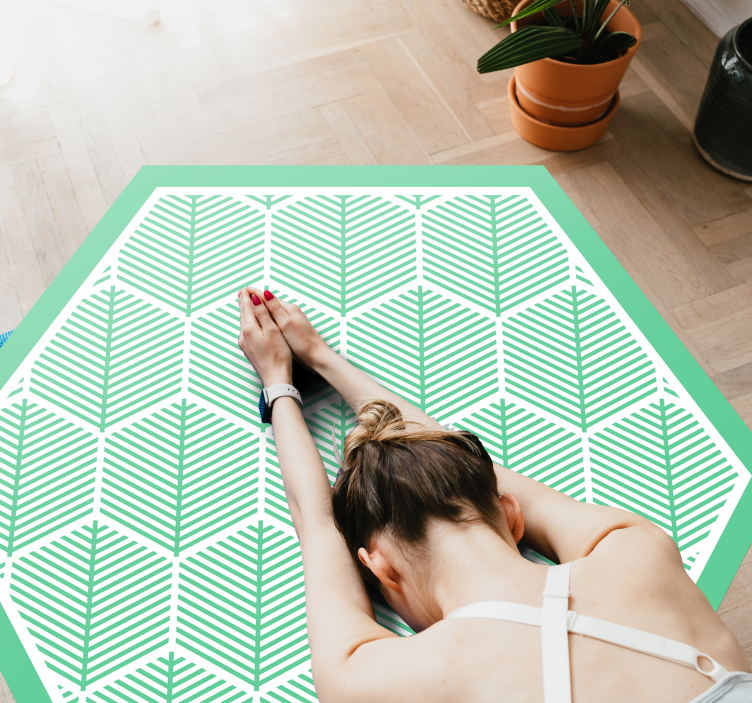 Botanisk geometri Blomster og planter vinyltæppe - TenStickers