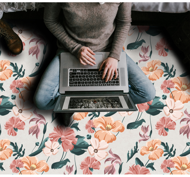 Botanisk glæde Blomster og planter vinyltæppe - TenStickers