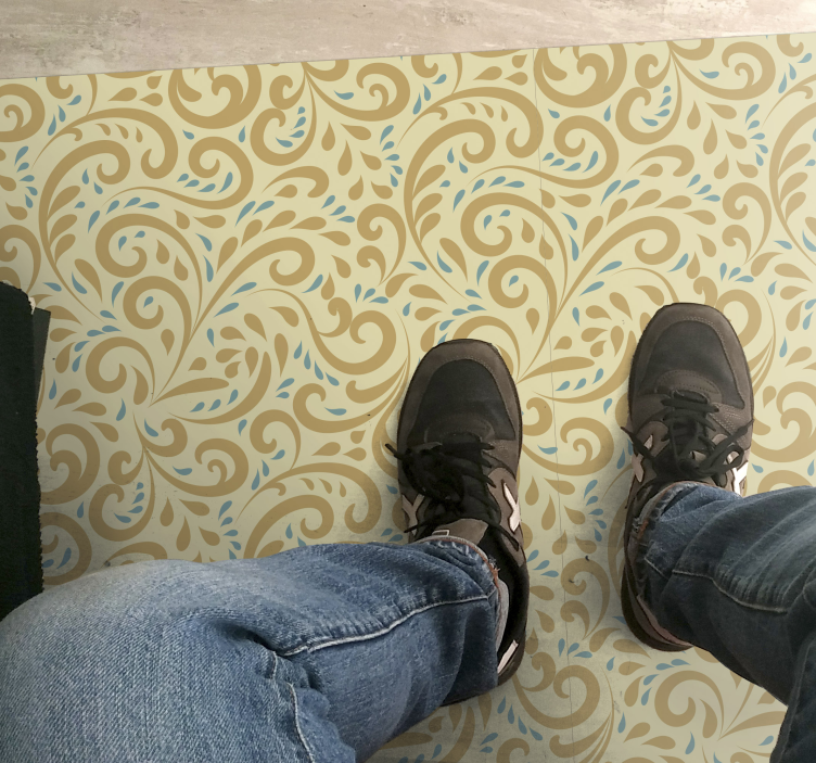 Botanisk hvirvelelement Blomster og planter vinyltæppe - TenStickers