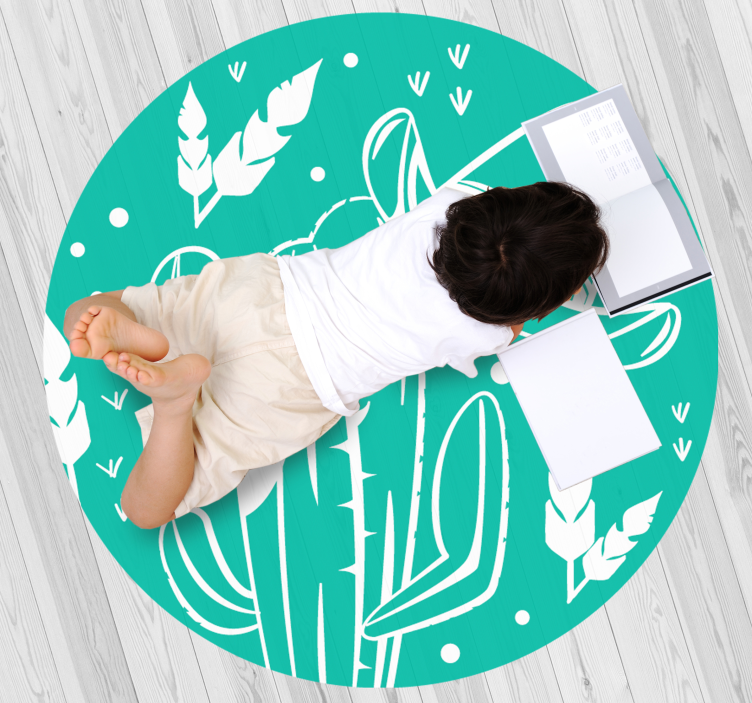 Botanisk kaktus tema Blomster og planter vinyltæppe - TenStickers