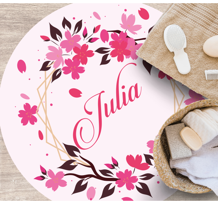 Botanisk krone med navn vinyltæppe til soveværelse - TenStickers