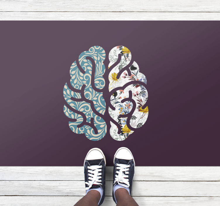 Botanisk yin yang Blomster og planter vinyltæppe - TenStickers