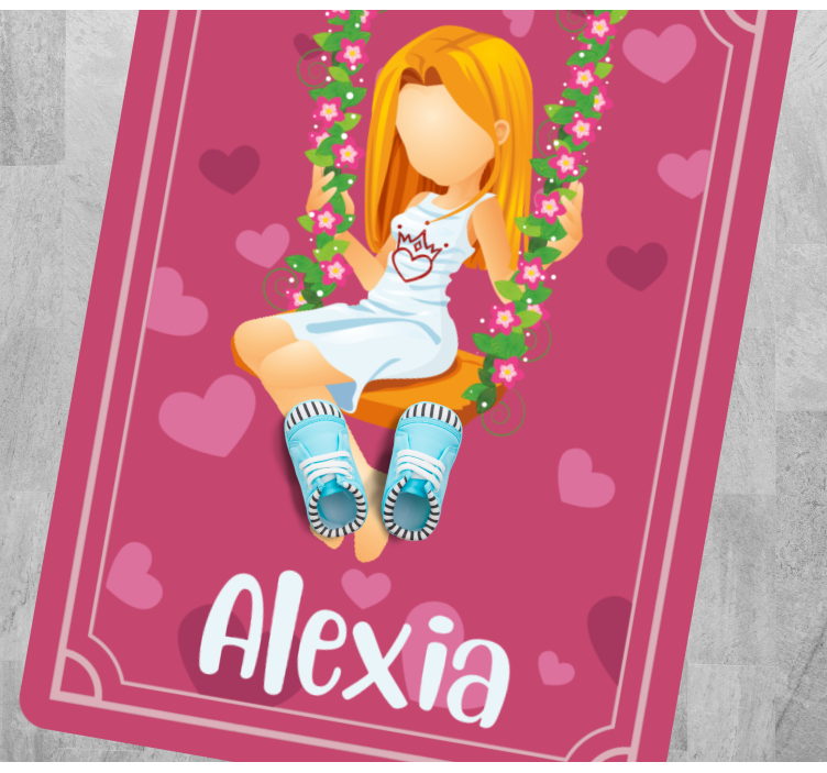 Græsgynge med navn vinyl tæppe til teenagere - TenStickers