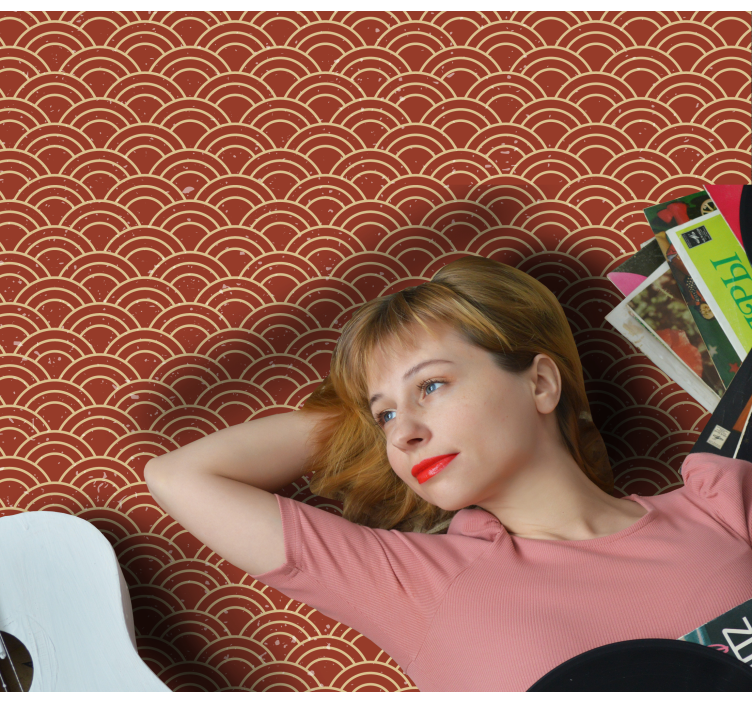 Buet bølgemønster geometriske vinyl tæppe - TenStickers