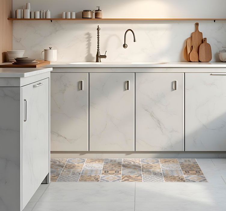 Cement arancioni vinyltæppe til køkkenet - TenStickers