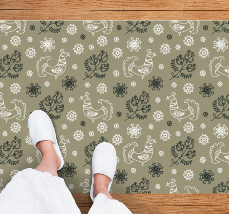 Charmerende dyremotiver vinyl tæppe med navn - TenStickers