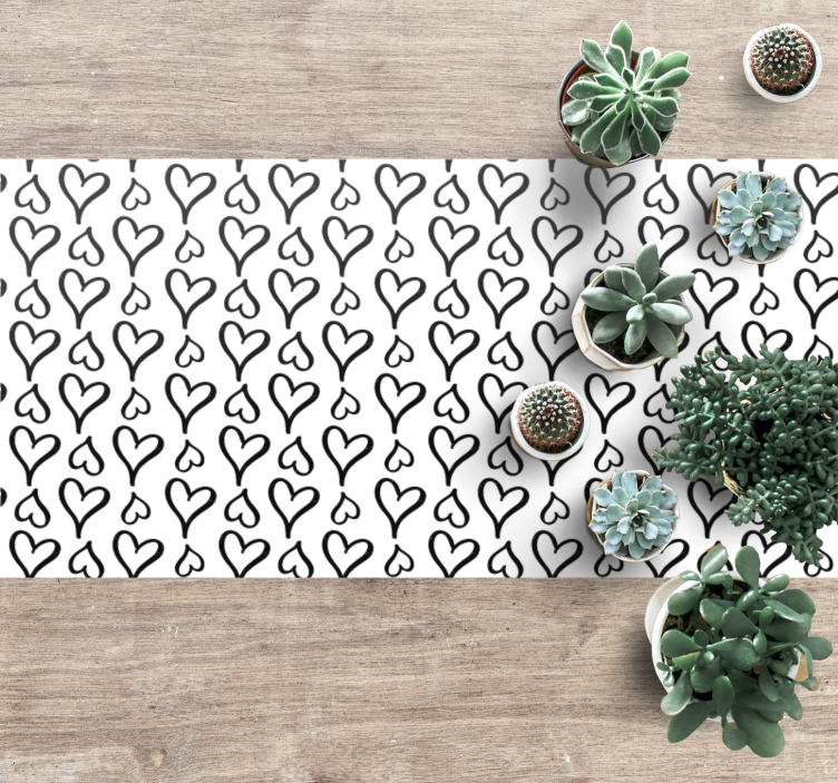 Tekstur vinyl tæppe med sort hjerte mønster - TenStickers