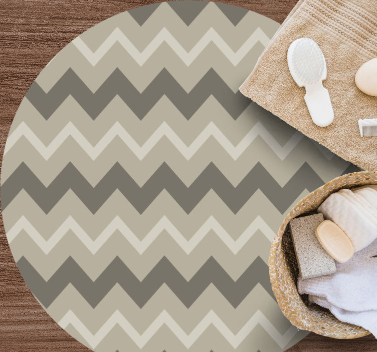Chevron mønster cirkler stribede vinyl tæppe - TenStickers