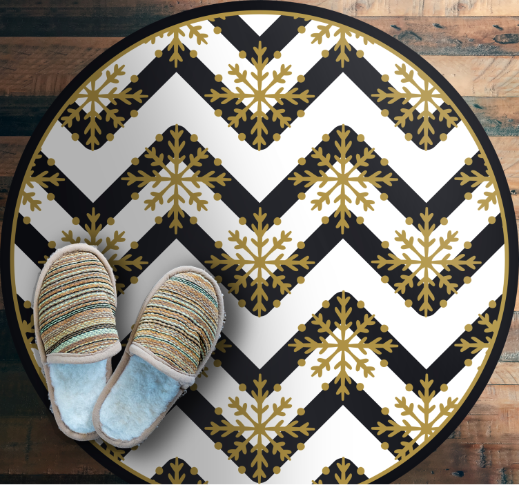 Chevron snefnug mønster jule vinyltæppe - TenStickers