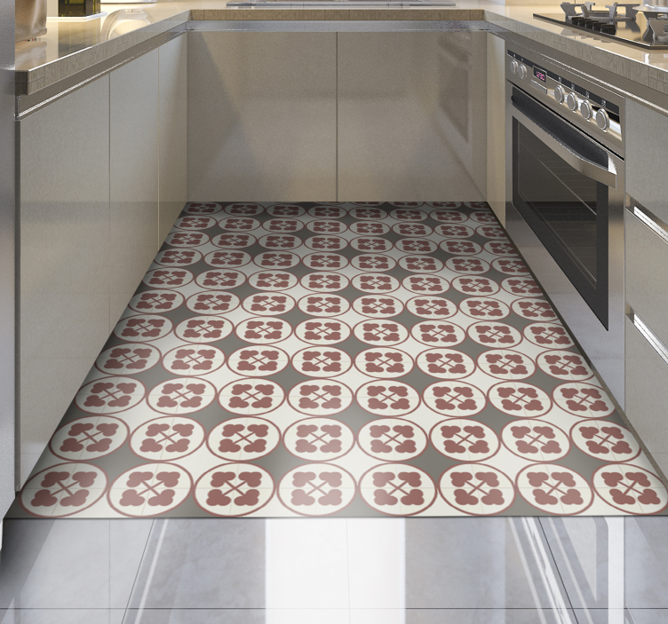 Cirkulære mønster fliser marmor vinyl tæppe - TenStickers