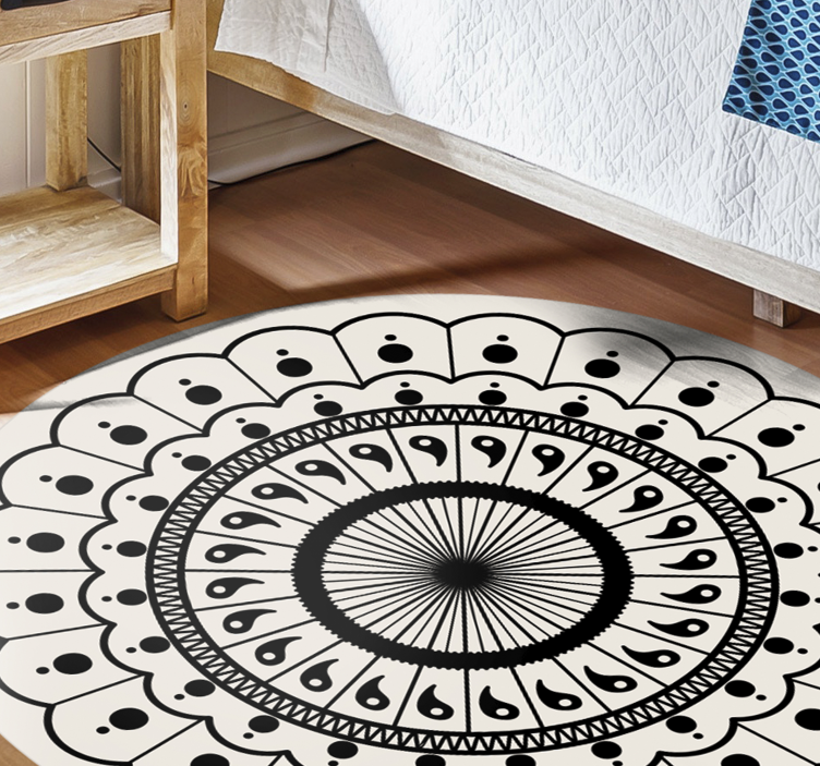 Cirkulært boho mandala soveværelse tæppe - TenStickers