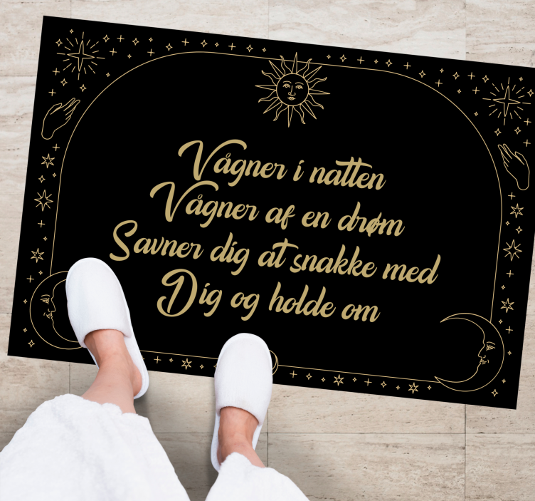 Citat - vågner i natten custom tæppe - TenStickers