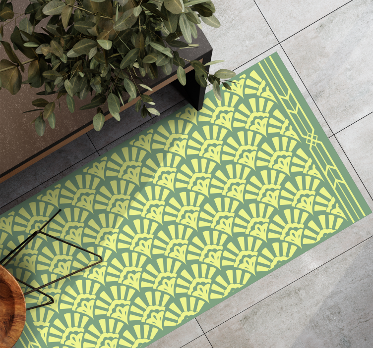 Citron farve 70'ers mønster vintage tæppe - TenStickers