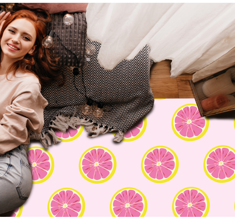 Citrus skive mønster Blomster og planter vinyltæppe - TenStickers