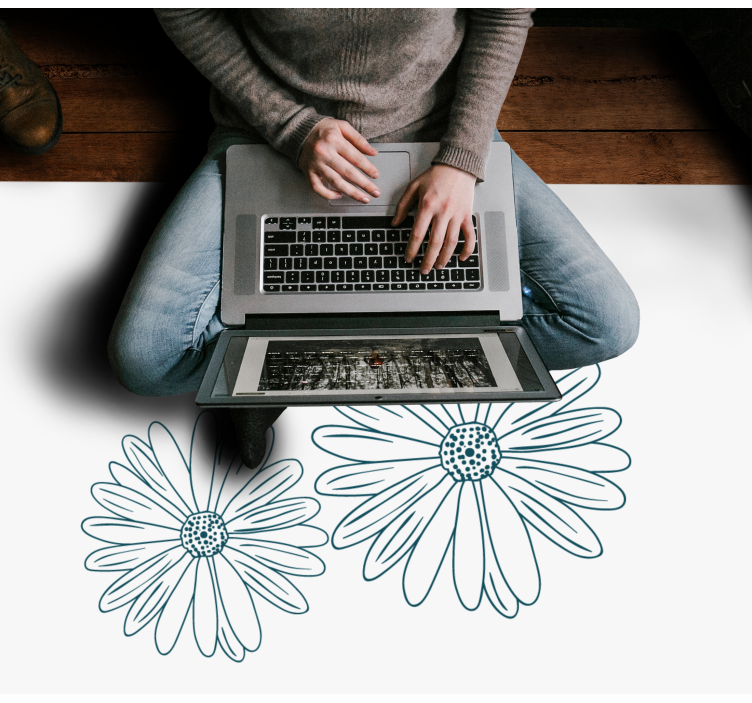 Delikat floral touch Blomster og planter vinyltæppe - TenStickers