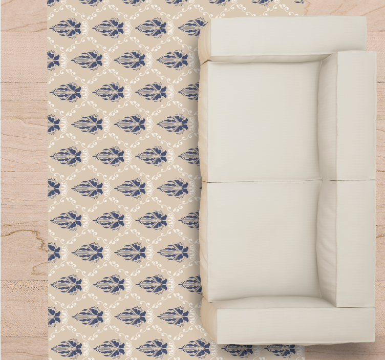 Delikate blomstermotiver vinyl tæppe til stuen - TenStickers